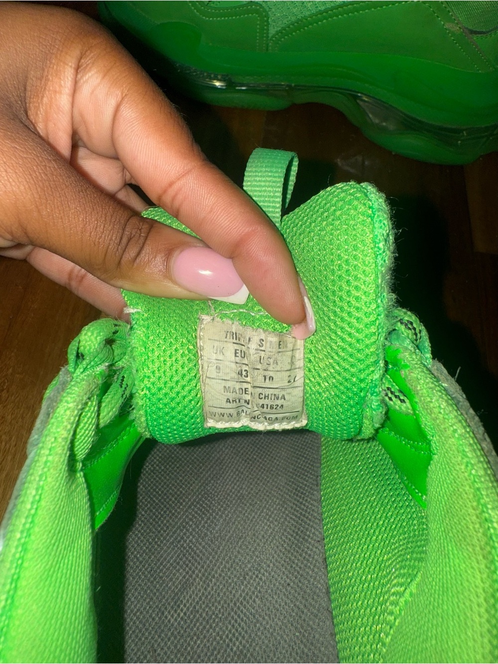 Balenciaga Neon Green Chunky Triple-S Style Sneakers - Picture 7 of 7